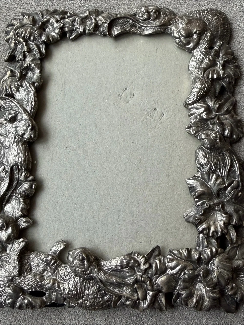 Arthur Court Bunny Rabbit Woodland Picture Frame 3.5x5 Pewter Tone